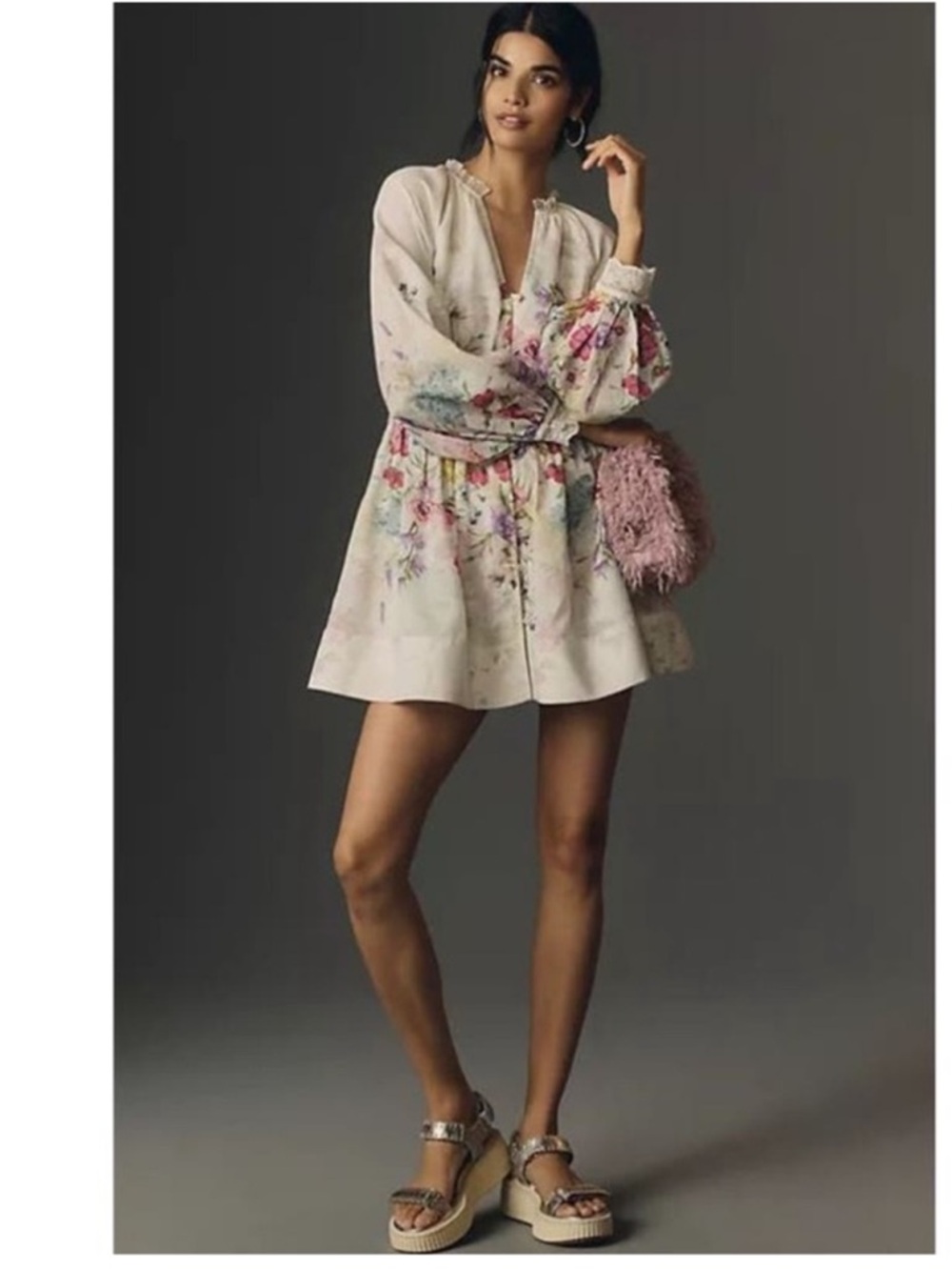 Anthropology‎ Let Me Be V-Neck A-Line Mini Dress Sz Small